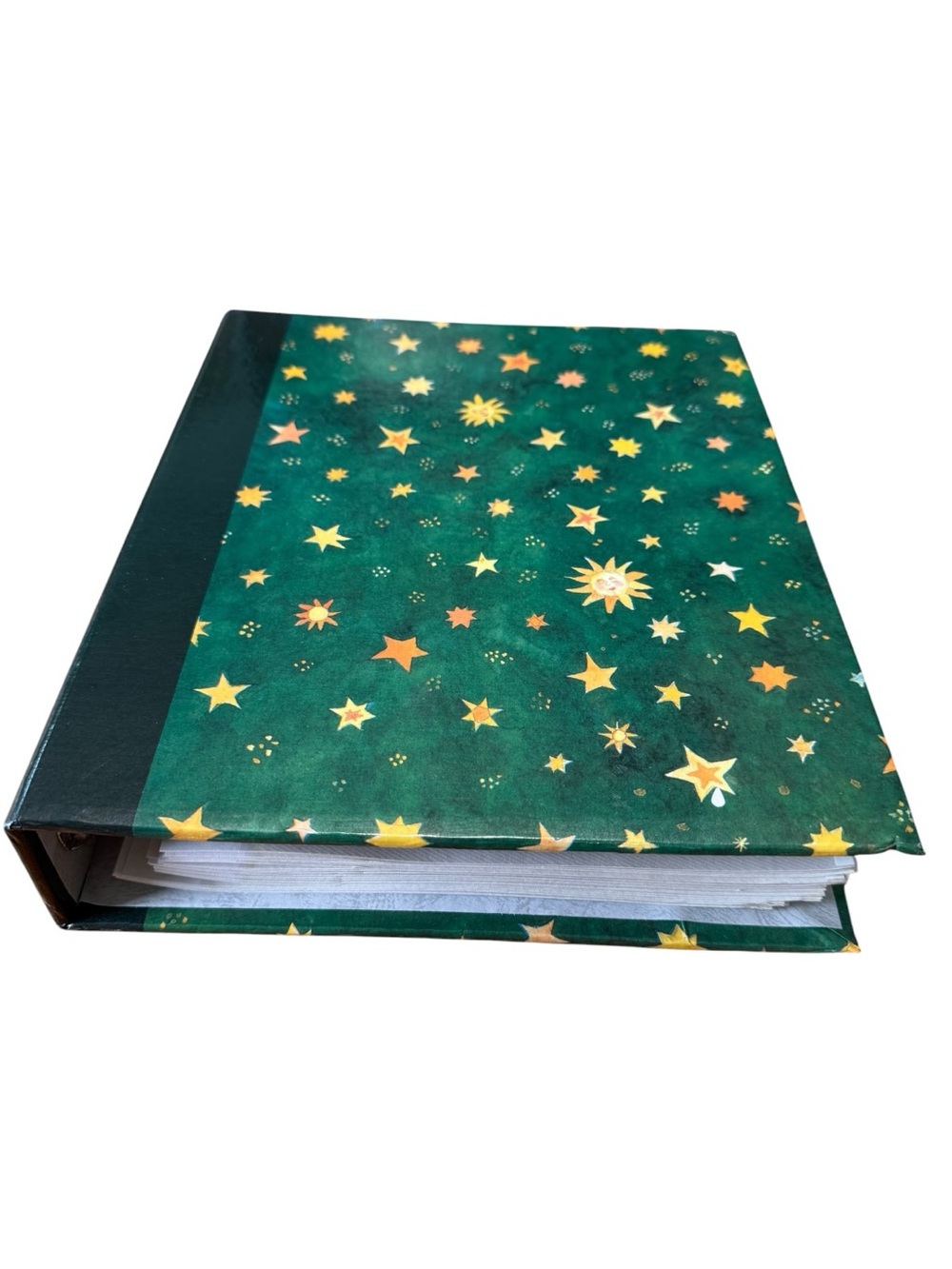 Vintage Celestial Star Sun Photo Album Green Astrology Scrapbook Binder